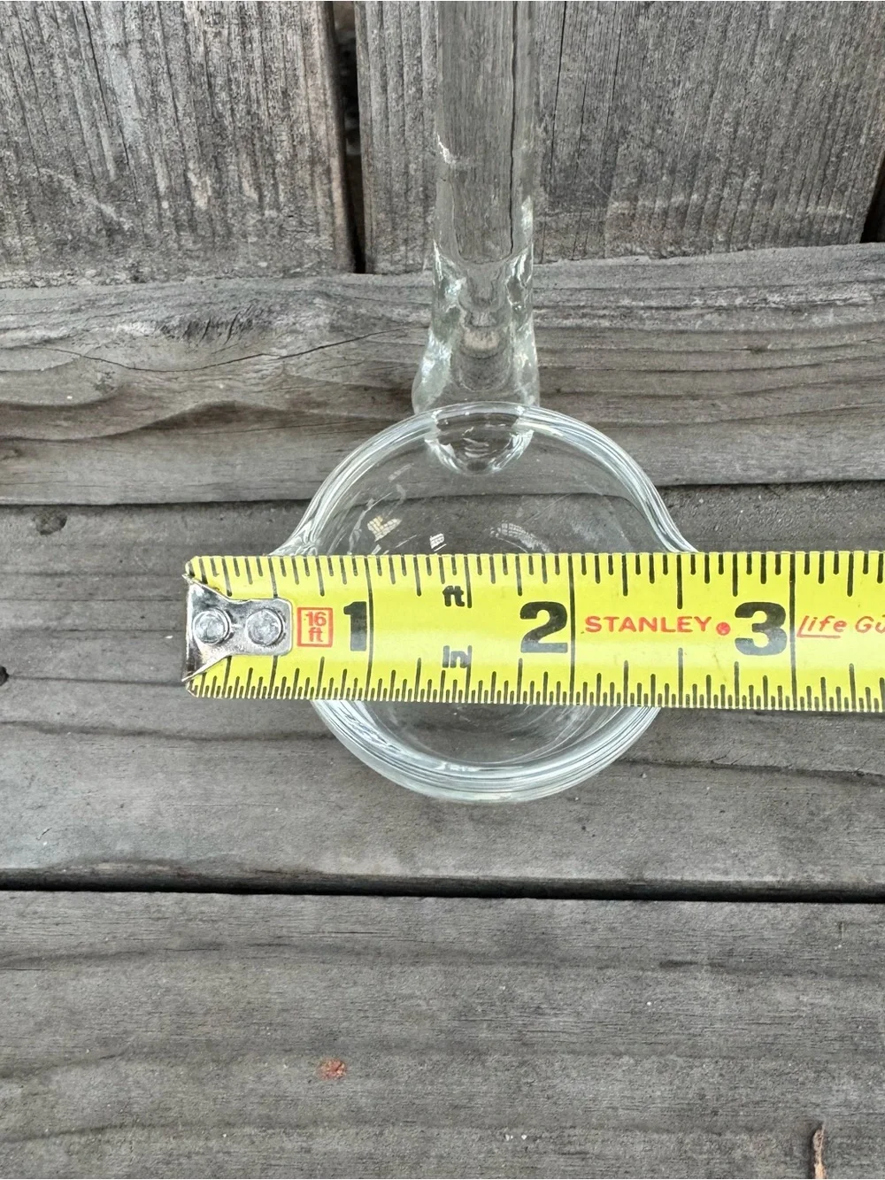 Vintage Clear Glass Double-Spouted Ladle with Hook Handle